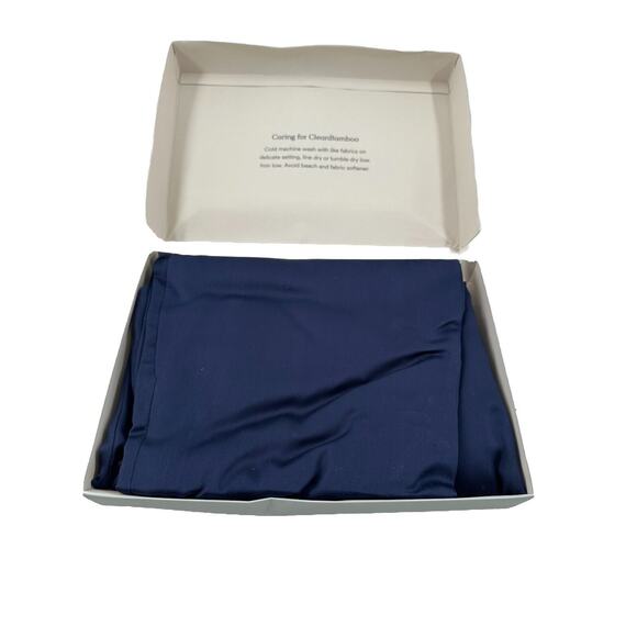 Ettitude Sateen Bamboo sleeveless pantsuit Jumpsuit Luxurious Navy Blue Sz M New - Picture 2 of 6